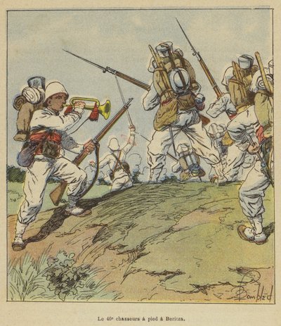 Le 40e chasseurs à pied à Beritza - after Louis Charles Bombled