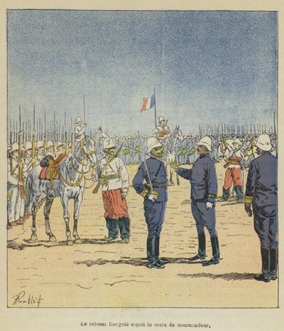 Le colonel Bouguie reçoit la croix de commandeur - after Louis Charles Bombled