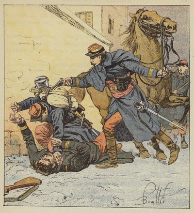 Le colonel Choppin-Merey tue un soldat indiscipliné - after Louis Charles Bombled