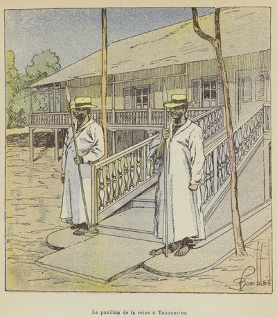 Le pavillon de la reine à Tananarive - after Louis Charles Bombled