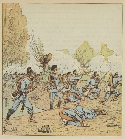 Les Allemands attaquent le parc des Dames-Blanches - after Louis Charles Bombled