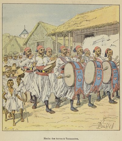 Nouba des turcos à Tananarive - after Louis Charles Bombled