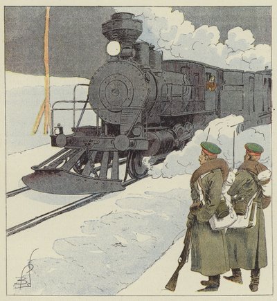 Train militaire sur le Transsibérien - after Louis Charles Bombled