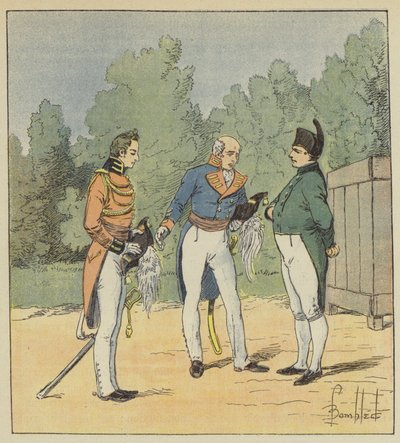Un capitaine anglais présente un lieutenant à Napoléon - after Louis Charles Bombled