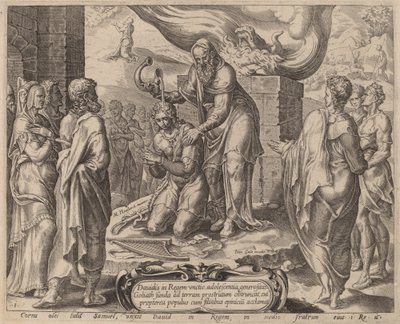 Samuel oint David - after Maerten van Heemskerck