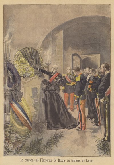 Couronne du tsar Nicolas II de Russie déposée sur la tombe du président Carnot de France - after Oswaldo Tofani