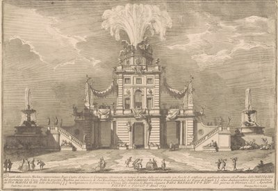 La Seconda Macchina pour la Chinea de 1755 : Un pavillon de chasse royal - after Paolo Posi Giuseppe Vasi