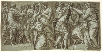 La famille de Darius devant Alexandre et une scène avec des prisonniers; de la façade du Palazzo Milesi - after Polidoro da Caravaggio
