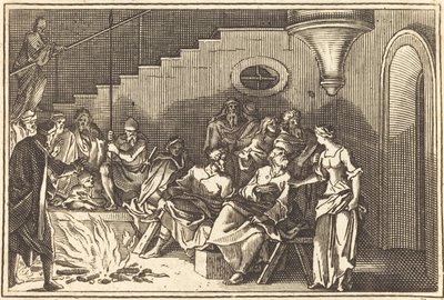 Pierre reniant le Christ - after Sébastien Le Clerc I