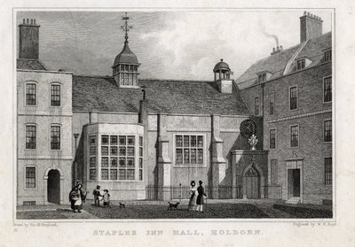 Staples Inn Hall Holborn, 1830 - Thomas Hosmer after Shepherd