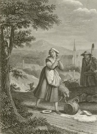 La Laitière et Le Pot au Lait - after Tony Johannot