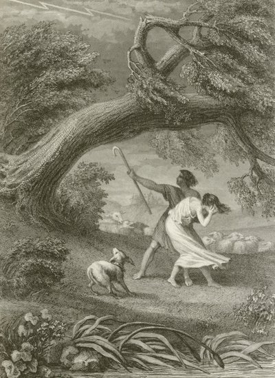 Le Chêne et Le Roseau - after Tony Johannot
