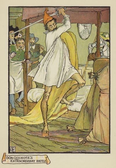 La bataille extraordinaire de Don Quichotte - after Walter Crane