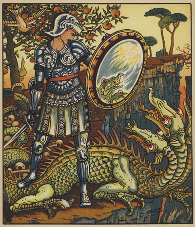 Le prince Chéri et le dragon - after Walter Crane