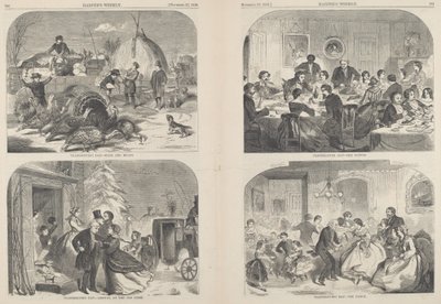 Jour de Thanksgiving - Moyens et méthodes [en haut à gauche] - after Winslow Homer