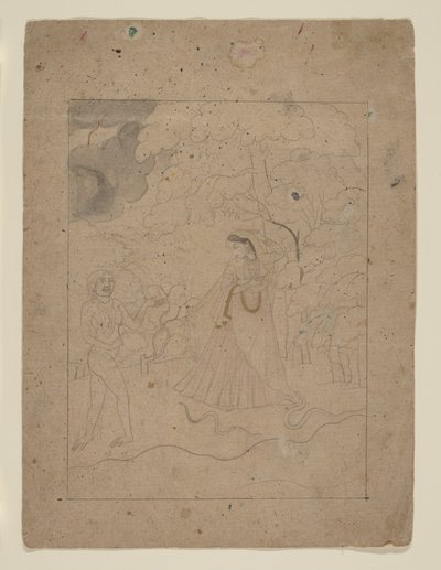 Abhisarika Nayika (Héroïne bravant la nuit) - anonymous 