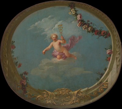 Cupidon en messager, avec le caducée - anonymous 