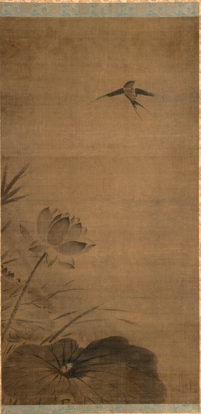 Hirondelle et lotus - attributed to Fachang Muqi
