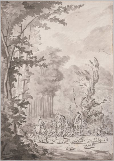 Une partie de chasse à Marly - attributed to Jean Baptiste Martin, Le Vieux