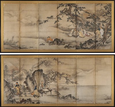 Les quatre accomplissements - attributed to Kano Shōei