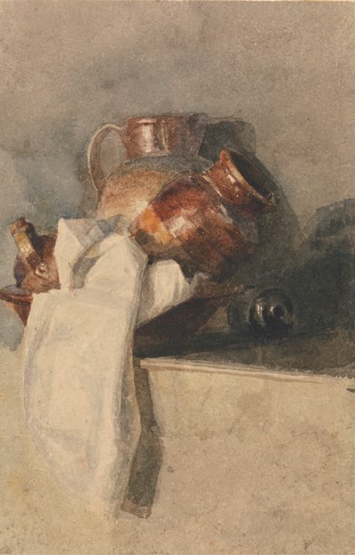 Nature morte avec pichets sur une étagère - attributed to Peter DeWint