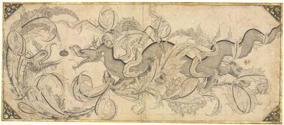 Dragon dans le feuillage avec têtes de lion et de phénix - attributed to Sahkulu