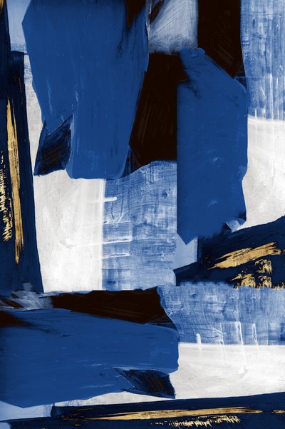 Abstrait : Bleu et or - cartissi