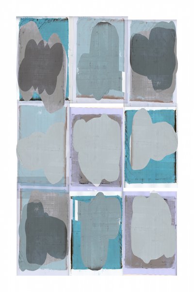 Formes abstraites gris-bleu - cartissi