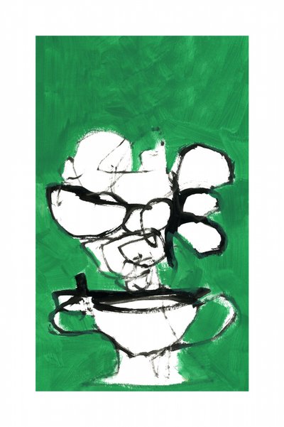 Motif floral abstrait vert - cartissi