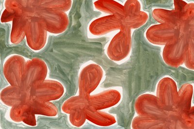 Motif floral abstrait rouge - cartissi