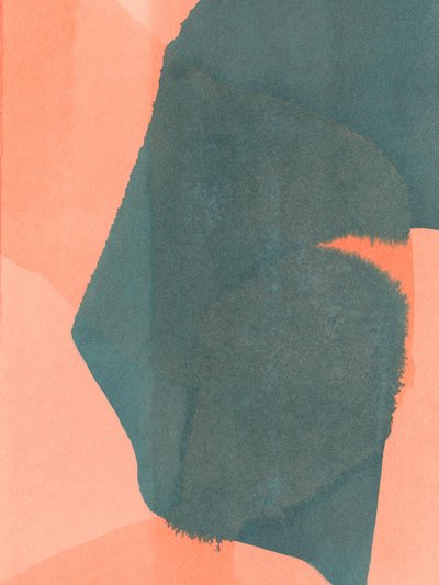 Abstrait : Lavage corail bleu sarcelle - cartissi