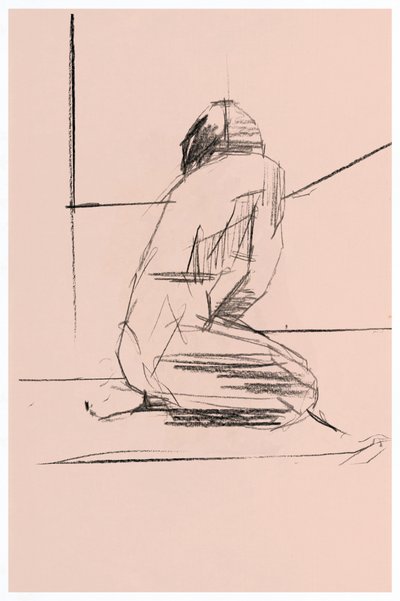 Figure en position de recueillement, à genoux - cartissi