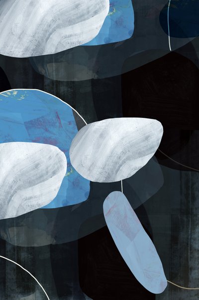 Formes flottantes bleu profond - cartissi
