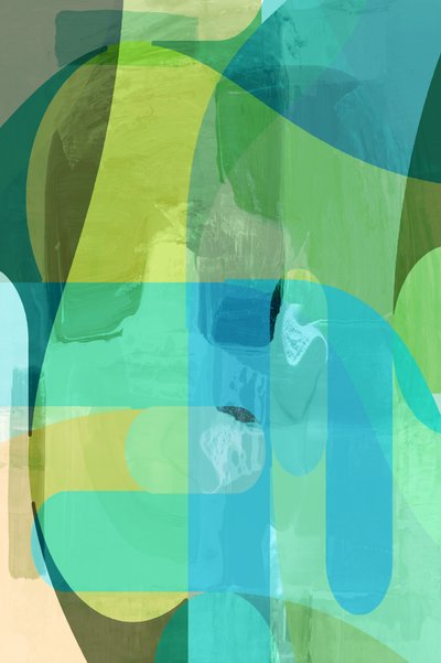 Abstrait vert-bleu fluide - cartissi