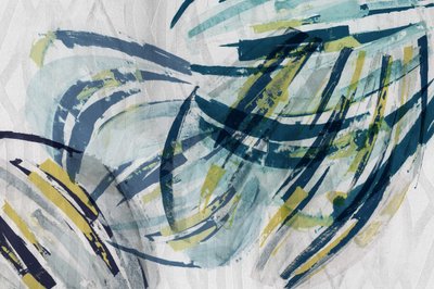 Abstraction fluide bleu sarcelle et jaune - cartissi