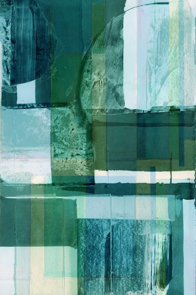 Abstrait vert et bleu en superposition - cartissi