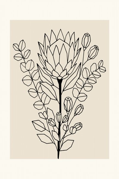 Protea et eucalyptus minimalistes - cartissi