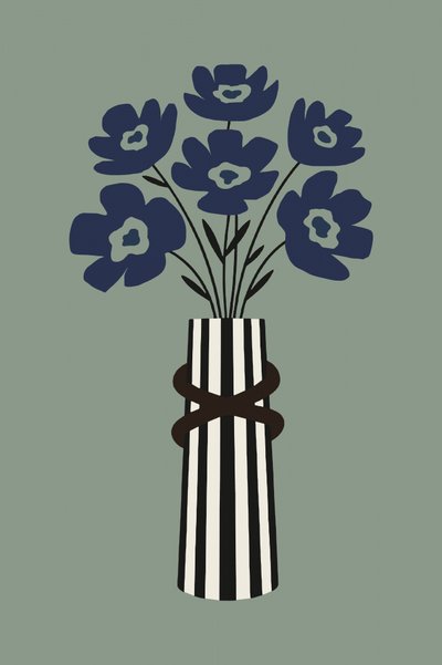 Bouquet bleu moderne - cartissi