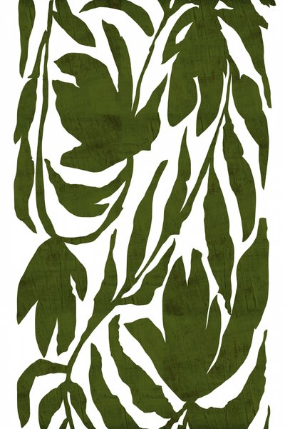Motif feuillage vert olive - cartissi