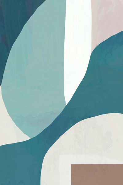 Formes organiques bleu sarcelle - cartissi