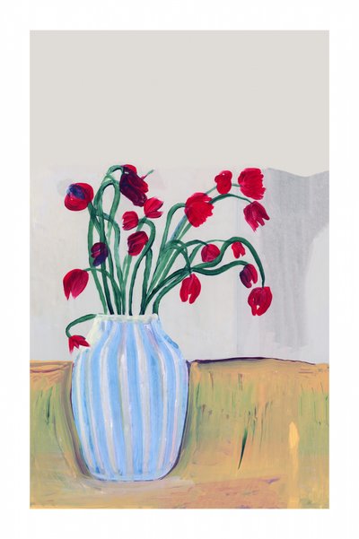 Nature morte aux fleurs rouges - cartissi