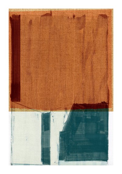 Blocs abstraits couleur rouille et bleu sarcelle - cartissi