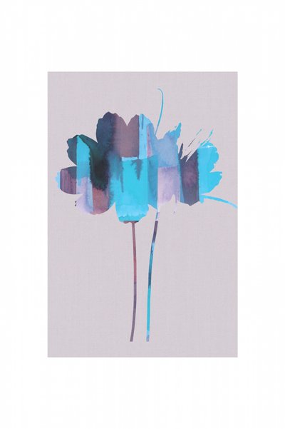 Abstraction « Fleur bleu sarcelle » - cartissi