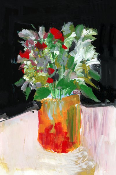 Fleurs abstraites aux couleurs vives - cartissi