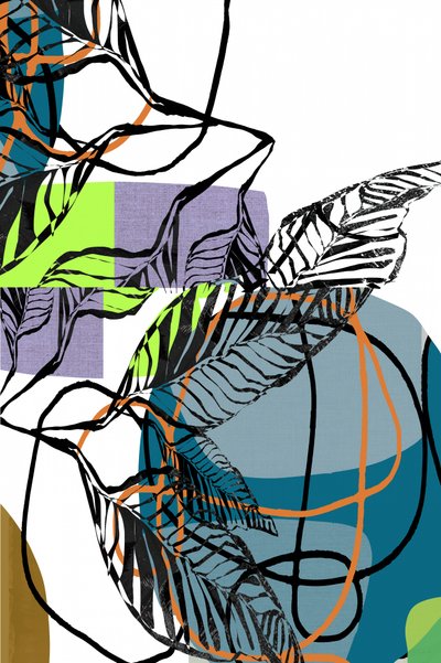 Feuilles abstraites aux couleurs vives - cartissi