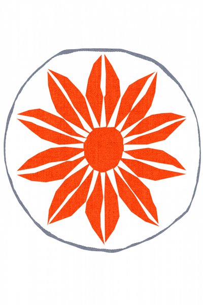 Fleur orange vif - cartissi