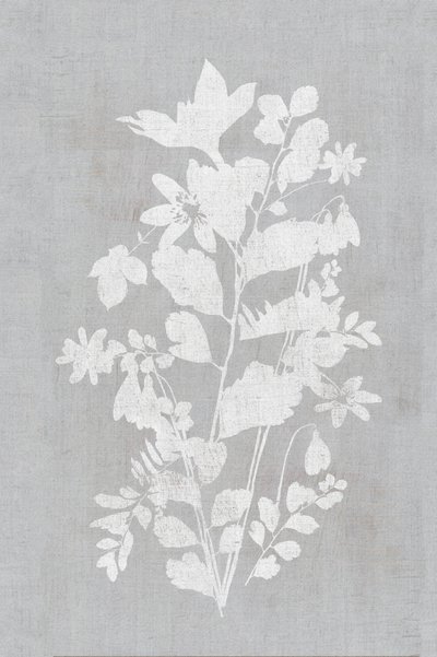 Silhouette florale blanche - cartissi