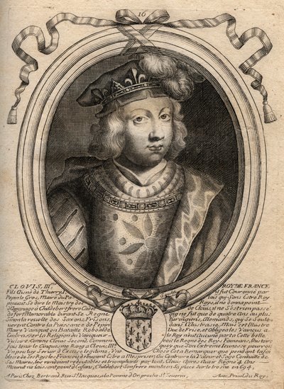 Portrait de Clovis III, roi des Francs de 691 à 695 - Clovis III roi mérovingien de Neustrie et d
