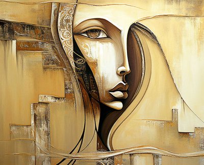 Visage féminin abstrait - F. Abderrahim