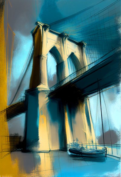 Croquis abstrait du pont de Brooklyn - F. Abderrahim